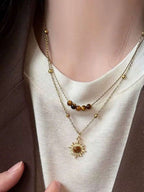 Tipo di stile:Collana con girasole e occhio di tigre