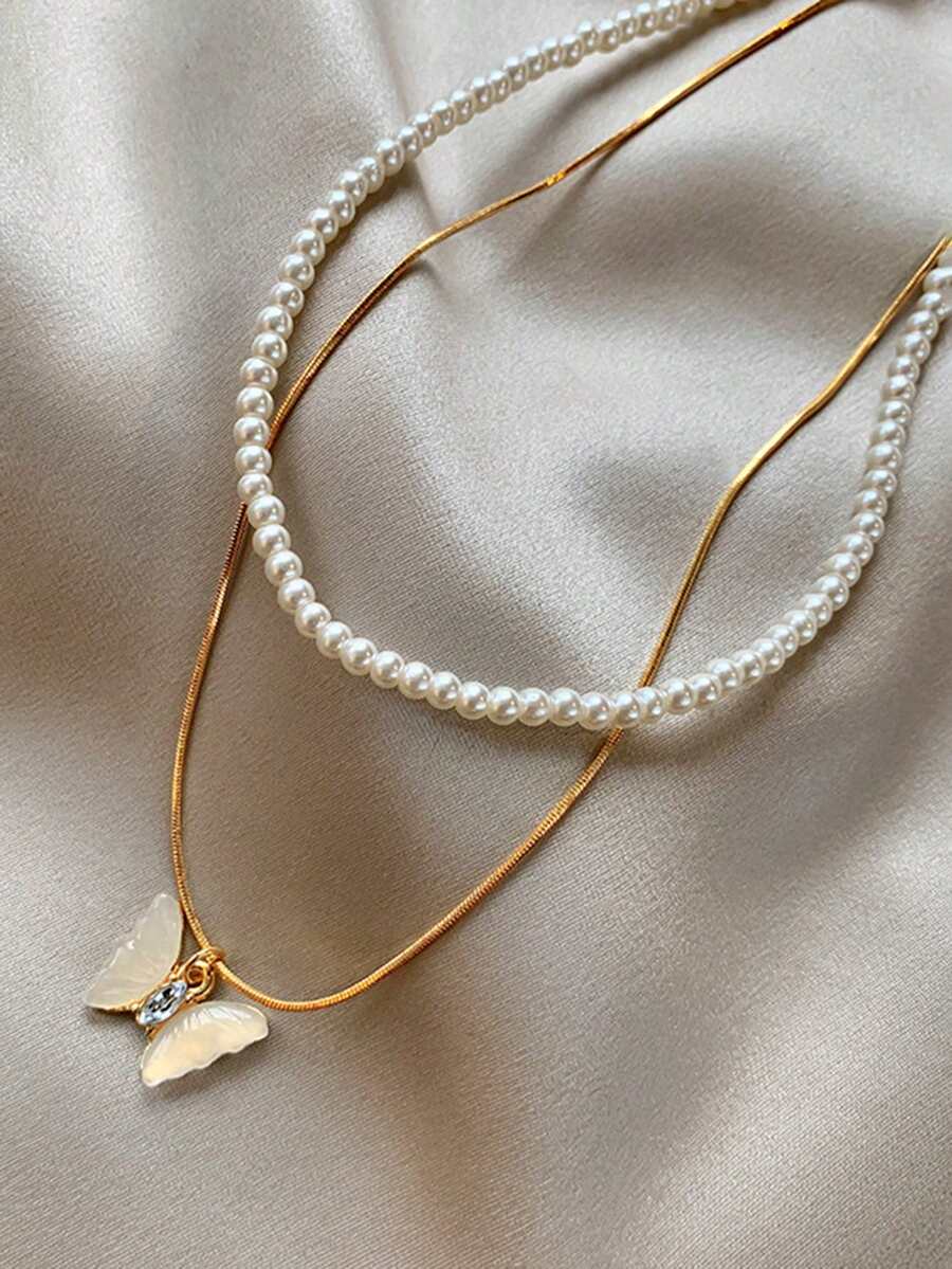 Tipo di stile:Collana con farfalla di perle