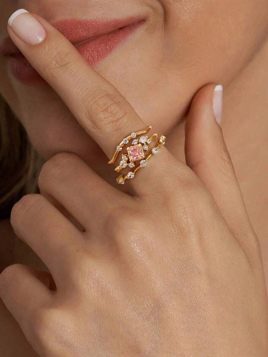 Tipo di stile:Tre squisiti set di anelli