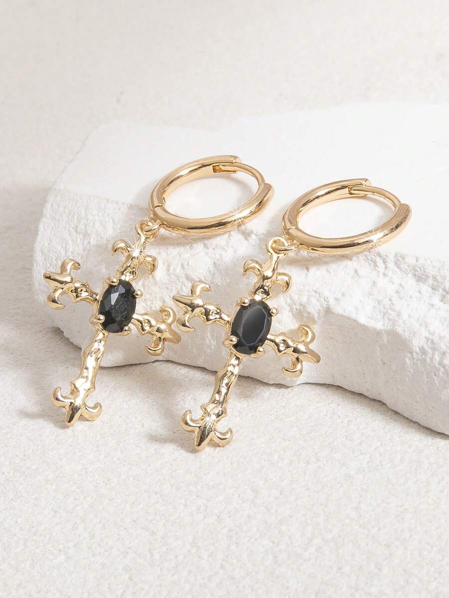 Colore:Croce in zirconio nero dorato