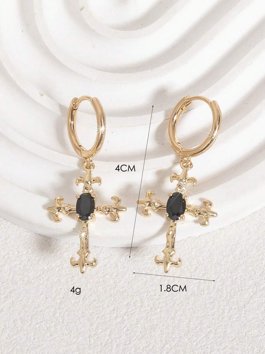 Colore:Croce in zirconio nero dorato