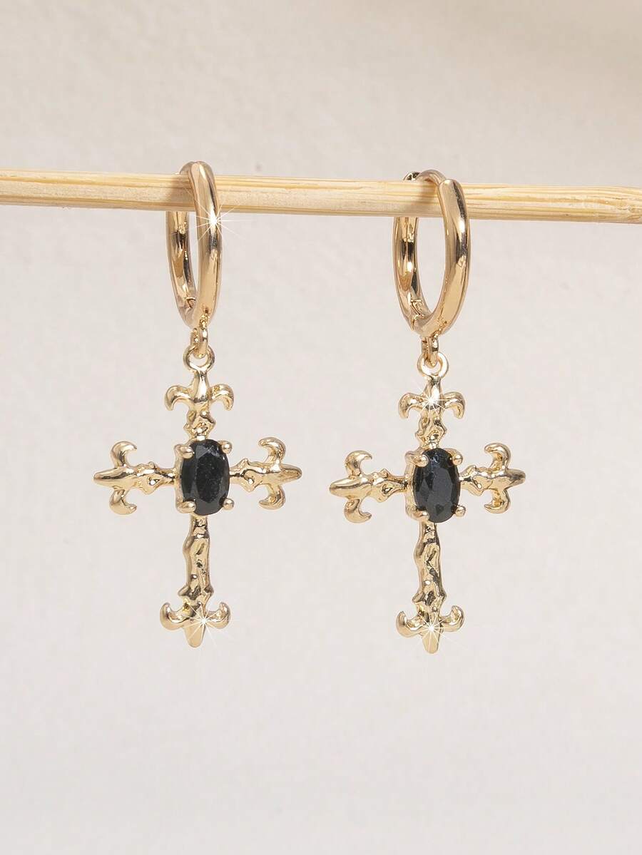 Colore:Croce in zirconio nero dorato
