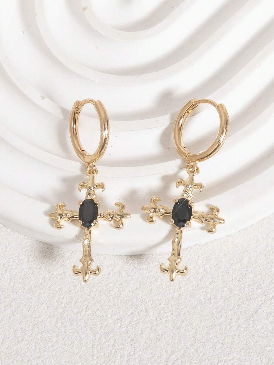 Colore:Croce in zirconio nero dorato