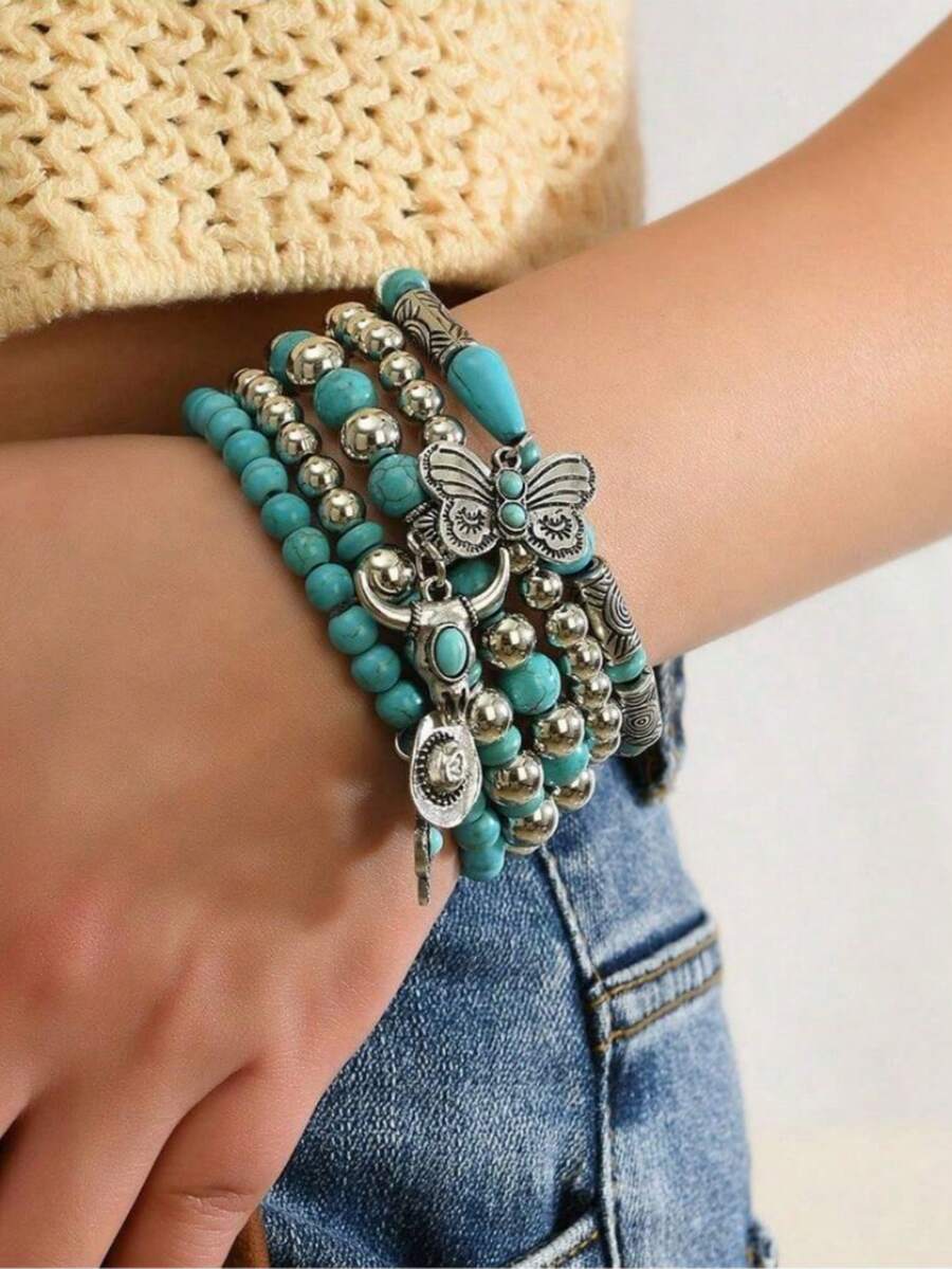 Tipo di stile:Set di braccialetti con cappello di mucca a farfalla