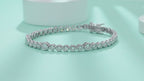 1 braccialetto da tennis in argento sterling 925 da donna con zirconi cubici, braccialetto da tennis hip-hop raffinato, regalo di lusso e alla moda per san valentino, festa della mamma, matrimonio, anniversario, compleanno