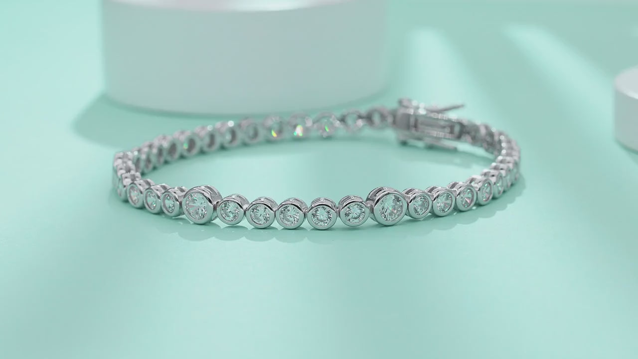 1 braccialetto da tennis in argento sterling 925 da donna con zirconi cubici, braccialetto da tennis hip-hop raffinato, regalo di lusso e alla moda per san valentino, festa della mamma, matrimonio, anniversario, compleanno