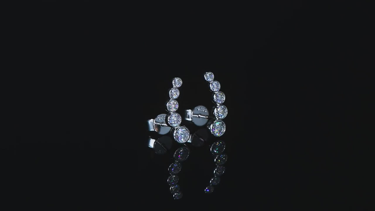 Xujia 1 paio di orecchini a bottone in argento sterling 925 con moissanite rotonda da 3,5 mm, 3 mm, 2,5 mm, 2,2 mm e 2 mm, regalo di matrimonio per donne, con 1 certificato gra moissanite