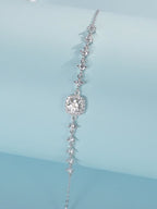 Modian braccialetto di lusso in argento sterling 925 con moissanite di colore d da 0,8 ct e design halo, per matrimoni e dichiarazioni di gioielleria da donna