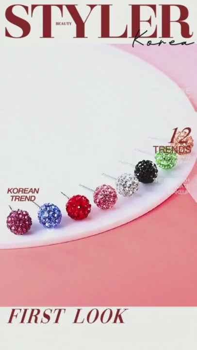 1 paio orecchini super brillanti in strass, gioielli a sfera in argento s925 con perline di strass dalla misura di 6mm, 8mm e 10mm adatti per matrimonio, fidanzamento e per la sposa