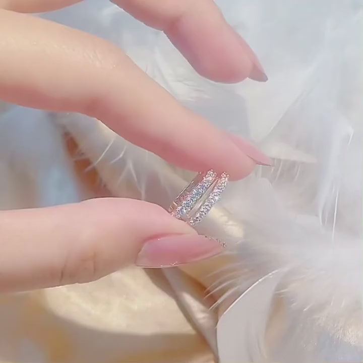1 coppia di eleganti orecchini a cerchio in argento sterling 925 con incastonatura di cristalli e zirconi, ideali come regalo per matrimonio, compleanno o per uso quotidiano, forniti in elegante confezione regalo
