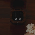 1 coppia di orecchini in argento sterling s925 con fiocco, non allergici, lunghezza opzionale 4,5 cm/7 cm, regalo di san valentino, design minimalista francese di nicchia per orecchie forate, stile elegante per donne, adatto per feste e uso quotidiano,