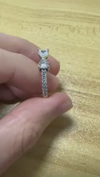 1 pezzo nuovo anello in argento 925, anello con fiocco in zirconia cubica bianca e design minimalista alla moda, adatto come regalo di san valentino o per uso quotidiano