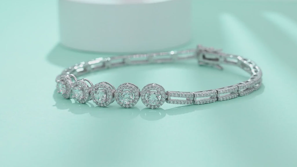 1 pezzo braccialetto da tennis in moissanite, in argento sterling 925, braccialetto da tennis da donna, braccialetto da tennis personalizzato hip hop, regalo di lusso per san valentino, festa della mamma, matrimonio, anniversario, compleanno