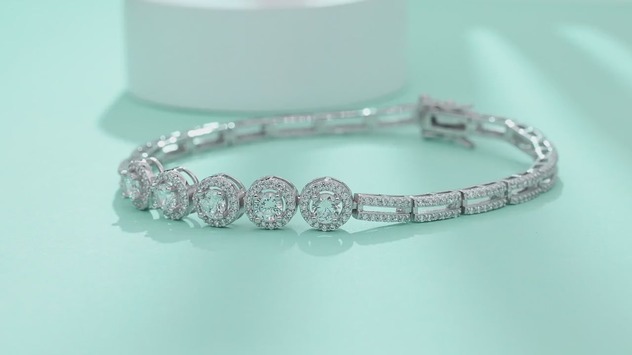 1 pezzo braccialetto da tennis in moissanite, in argento sterling 925, braccialetto da tennis da donna, braccialetto da tennis personalizzato hip hop, regalo di lusso per san valentino, festa della mamma, matrimonio, anniversario, compleanno