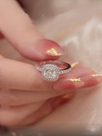 Anello eterno anello di fidanzamento in argento sterling s925 con una pietra moissanite rhinestone anello di promessa anello di anniversario gioielli di lusso anelli di rhinestone regali di gioielleria per le donne gioielleria nuziale anello di