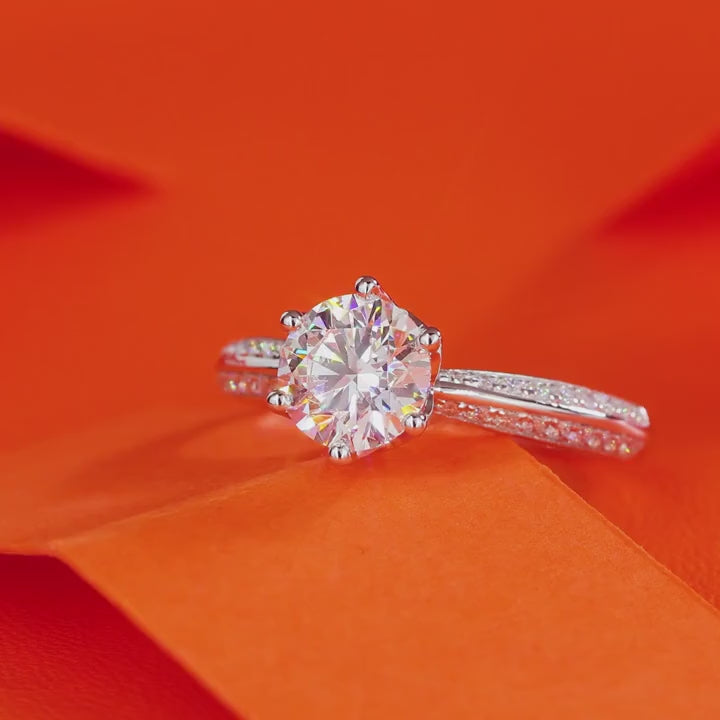 1/2/3/5 carati anello di diamanti moissanite in argento sterling 925 per donna, fascia nuziale, adatto per banchetti, feste, occasioni ufficiali, festival, san valentino, fidanzamento, matrimonio, anniversario, regalo di compleanno, uso quotidiano