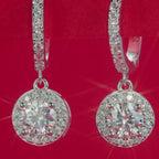 1 coppia di orecchini in argento sterling 925 ipoallergenici con moissanite, elegante regalo di gioielleria per donne, adatto per la festa della mamma, san valentino, matrimonio, anniversario, compleanno, occasioni formali e uso quotidiano