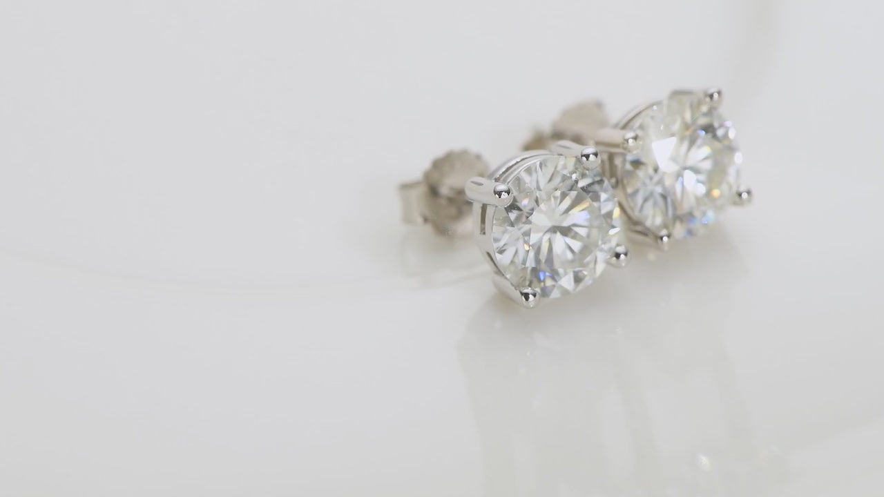 Xujia 1 coppia di orecchini a perno in moissanite di laboratorio da 3mm/4mm/5mm/6,5mm/8mm/9mm/10mm/11mm, orecchini in argento sterling 925 a 4 griffes con certificato gra come regalo per le donne