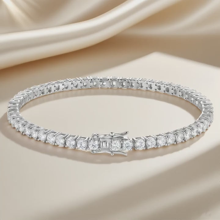 Braccialetto tennis in argento sterling 925 con zirconi cubici completamente incastonati, minimalista di lusso, elegante regalo per donne, fidanzamento, anniversario, uso quotidiano