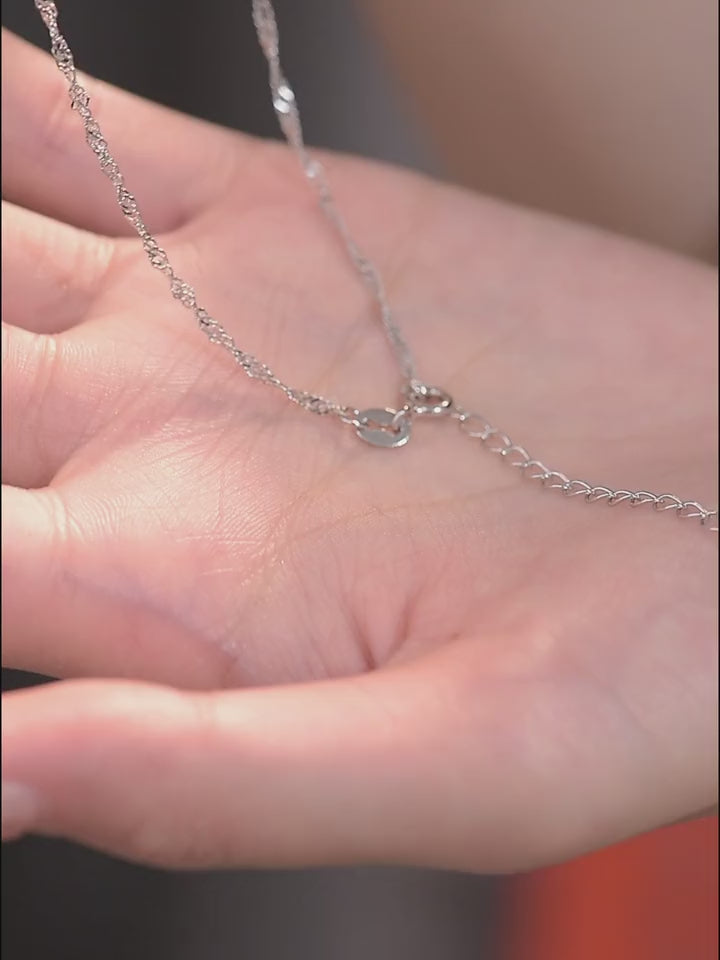 Collana a catena con osso di serpente in argento sterling s925 da 1 pezzo, catena a clavicola stile semplice unisex, perlina rotonda placcata in argento o platino o catena a scatola per il regalo di compleanno della fidanzata