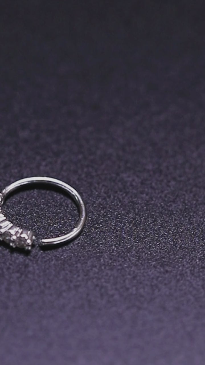 1 pezzo personalita semplice in rame & zirconia cubica lusso anello da naso per donne, ciondolo piercing da naso regalo di festa in rame gioielli