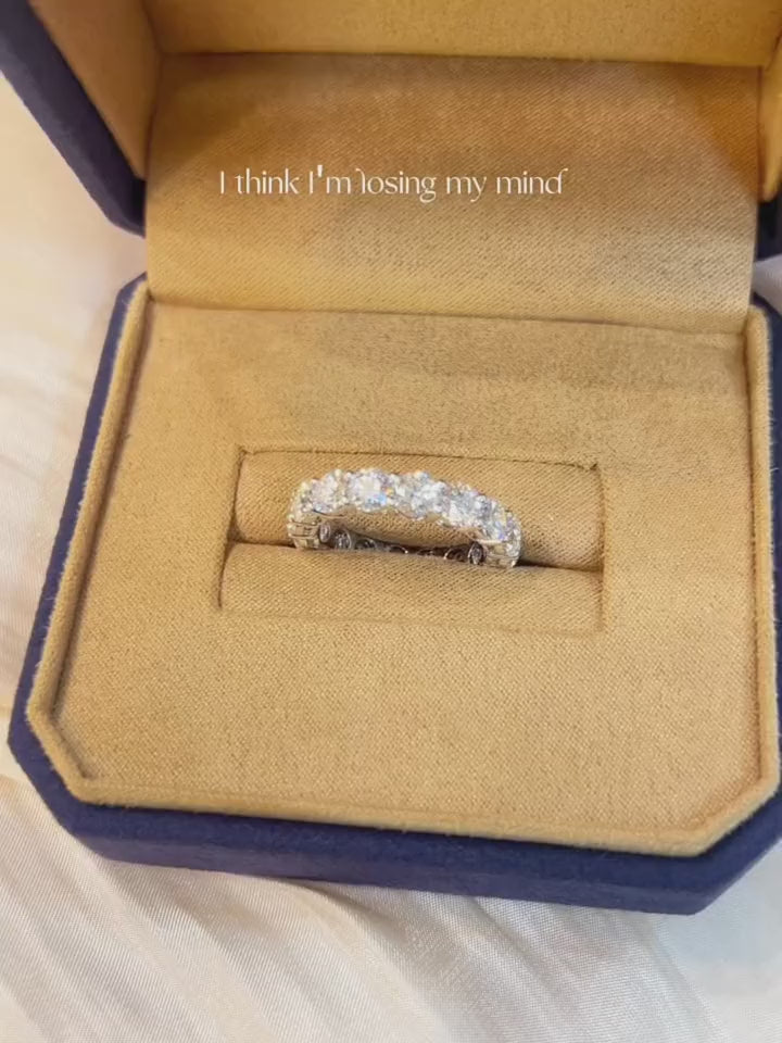 1 pezzo 0,5 ct anello con fila singola di moissanite, anello di fidanzamento, anello nuziale, anello di promessa in argento sterling 925, anello eterno, anello anniversario, gioielli di lusso per regalo alle donne