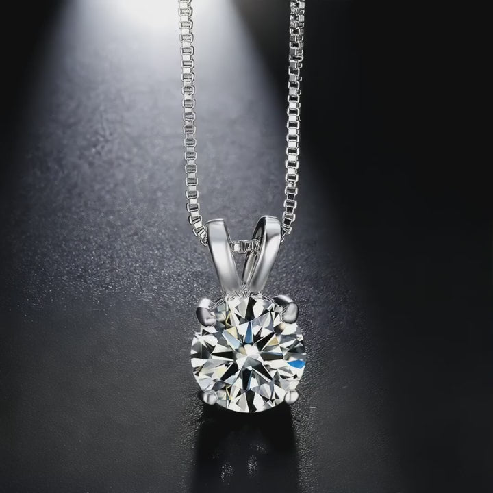1 pezzo collana con ciondolo in argento sterling 925 a taglio circolare, con zirconi scintillanti, elegante e alla moda, regalo per anniversario o compleanno di coppia