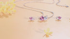 1 set 925 argento sterling gioiello con ciondolo a forma di cuore con cubic zirconia rosa scintillante, collana e orecchini, set di gioielli di qualita per donna, regalo romantico per anniversario/san valentino