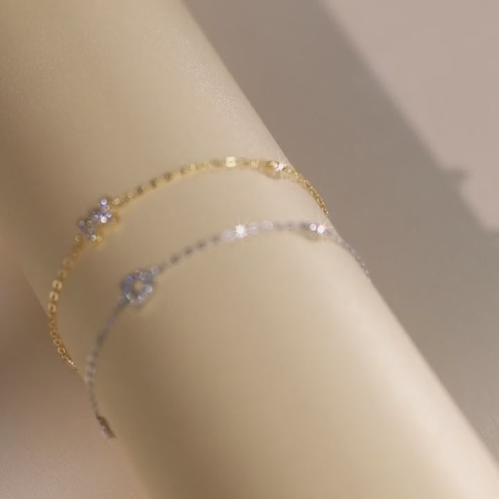 1 pezzo braccialetti minimalista argento 925 zirconia cubica alfabeto a-z