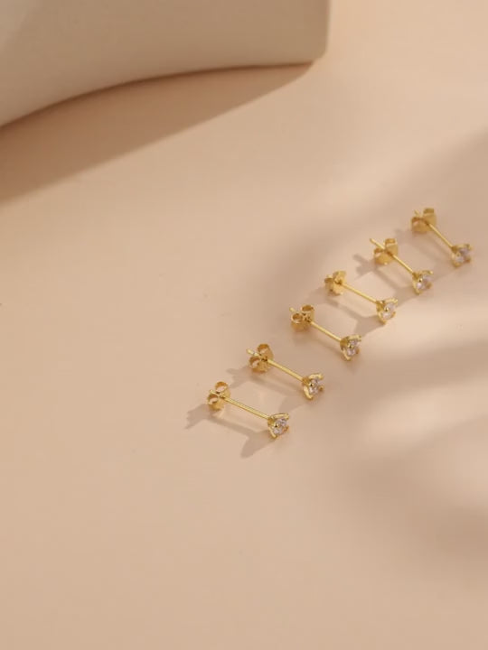 6 pezzi orecchini a perno in argento sterling 925 con impostazione a griffe, per donne, gioielli eleganti per piercing, perfetti per uso quotidiano e come gioielli da sposa