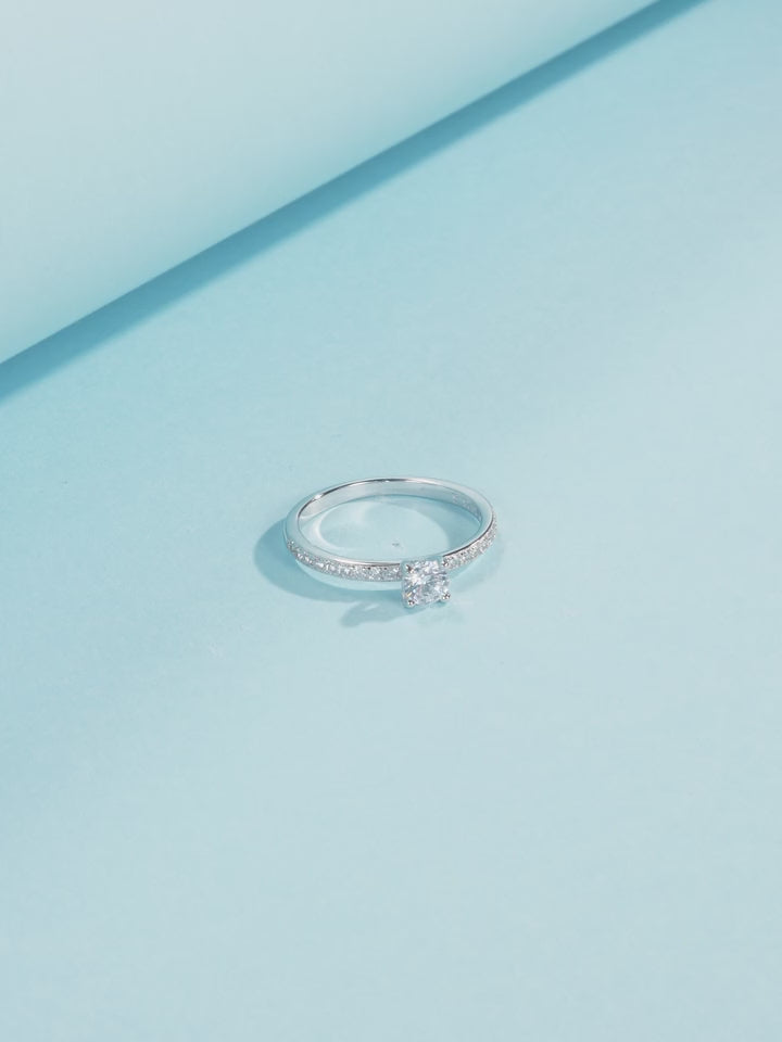 Modian anello delicato in forma quadrata con diamante di laboratorio moissanite di colore d in argento sterling 925, gioielli dichiarativi per matrimonio da donna