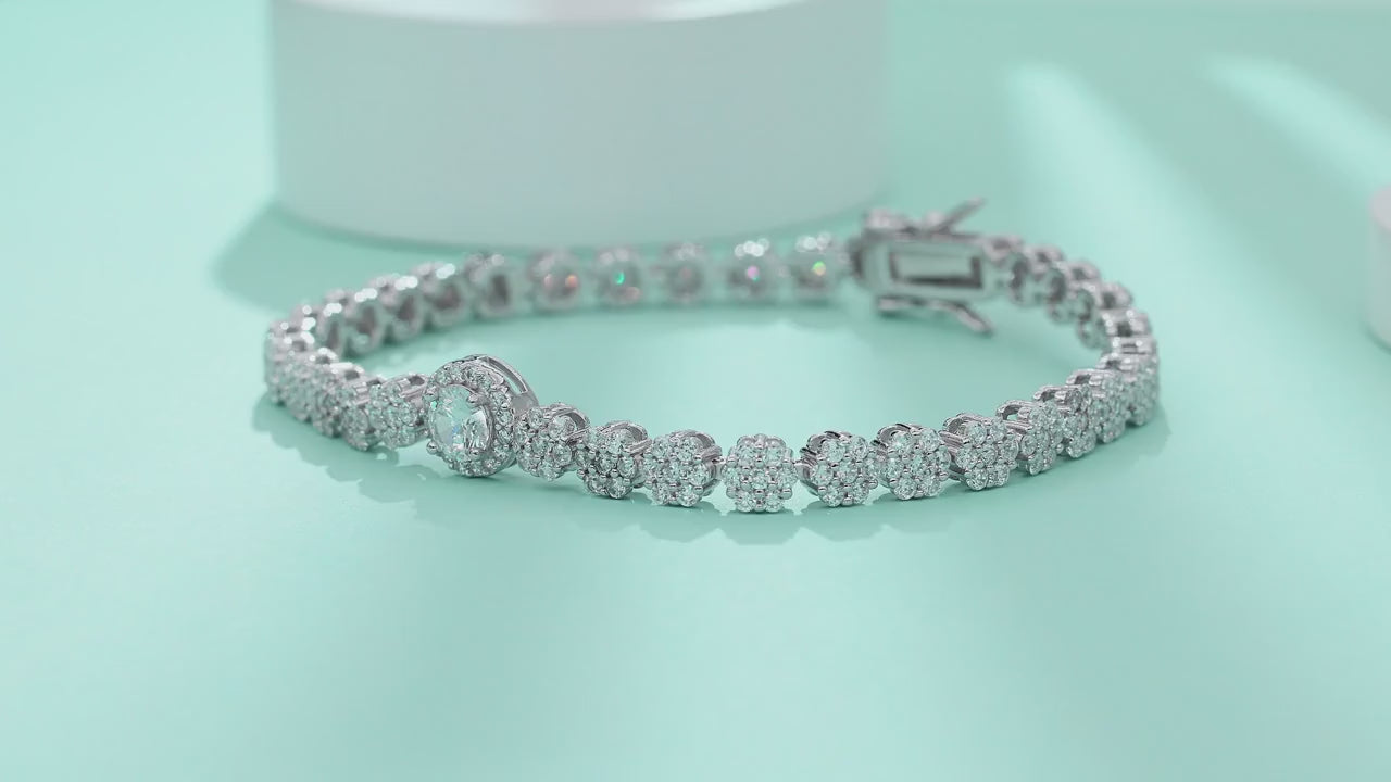 1 pezzo braccialetto tennis in moissanite, braccialetto tennis in argento sterling 925 da donna, braccialetto tennis personalizzato hip hop, regalo di lusso e di moda per san valentino, festa della mamma, matrimonio, anniversario, compleanno