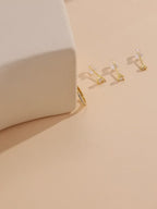 4 pezzi orecchini a perno in stile dolce in argento sterling 925 asimmetrici, adatti per spose e matrimoni