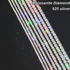 1 pezzo classico collana tennis in argento sterling 925 con moissanite da 2mm, adatto per uso quotidiano di donne e uomini e come regalo per anniversari