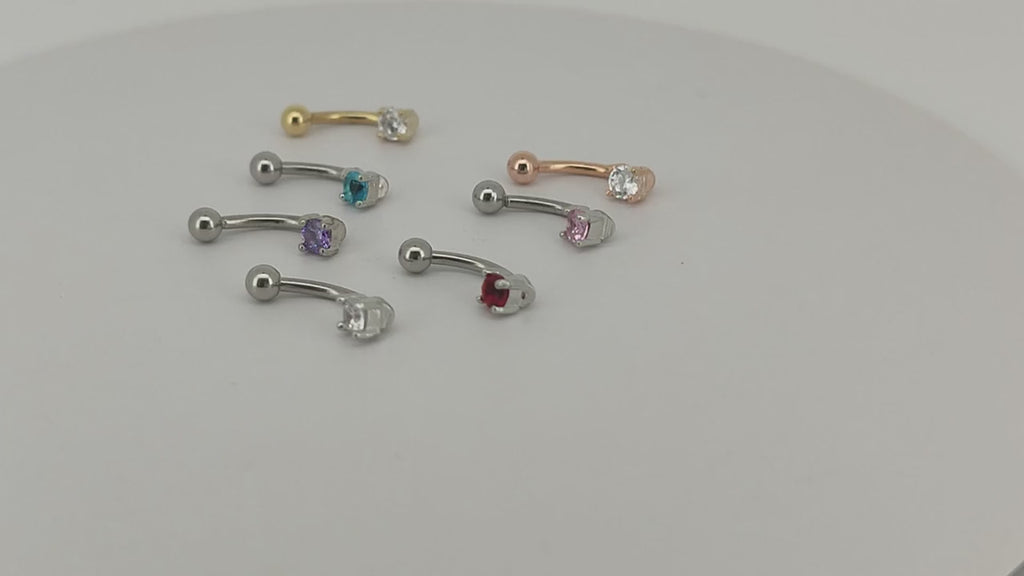 1 pezzo di piercing ad anello per sopracciglia in acciaio inossidabile 316 con cubic zirconia tondo lucido da 3 mm, popolare gioiello da corpo regalo per donne e uomini