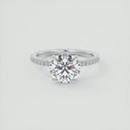 Xujia 1 pezzo anello di fidanzamento da donna con moissanite taglio rotondo da 2ct, in argento sterling 925, anello classico da anniversario di matrimonio, moissanite da 8mm con zirconia cubica nascosta, regali di gioielleria per lei con certificato gra