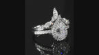 Esberry set di 2 pezzi anello di fidanzamento con diamante moissanite s925 argento sterling 0.8ct anello di promessa con diamante eternita anello di anniversario gioielli di lusso regali per le donne