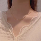 Balmora 1 pezzo collana regolabile con perline scintillanti placcate in oro vintage semplice in argento sterlina s925, per donne e ragazze, gioiello alla moda per uso quotidiano, feste e regali