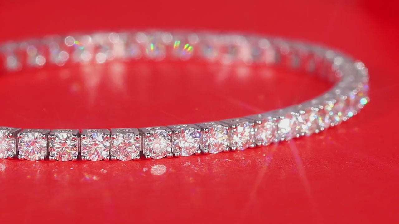 1 pezzo braccialetto da tennis in moissanite in argento 925, braccialetto da tennis hip hop personalizzato di lusso, regalo di san valentino, festa della mamma, anniversario di matrimonio, compleanno, da indossare tutti i giorni