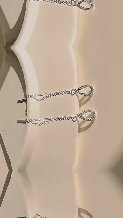 1 coppia di orecchini in argento sterling eleganti, raffinati e di lusso con fiocco lungo e pendente, con zirconi, adatti alle donne e alle ragazze per l'uso quotidiano, idea regalo per san valentino
