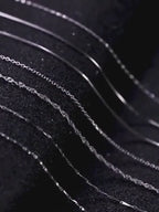 1 pezzo collana in materiale s925 argento puro di colore platino per donne, catena lock bone / catena box / catena base di tipo vestiti, elegante, versatile, perfetta come regalo di compleanno per la fidanzata, adatta per l'uso quotidiano e come