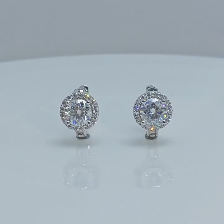 2 pezzi alla moda e versatili 50pt moissanite orecchini a bottone in argento 925 per le donne, adatti per l'uso quotidiano, in ufficio, alle feste o come regalo di gioielli per la festa della mamma orecchini di strass