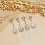 Esberry 1 pezzo anello per ombelico in argento 925 con zirconia cubica, decorazione floreale di , personalita, adatto per uso quotidiano, appuntamenti, vacanze, san valentino per le donne