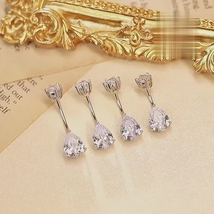 Esberry 1 pezzo anello per ombelico in argento 925 con zirconia cubica, decorazione floreale di , personalita, adatto per uso quotidiano, appuntamenti, vacanze, san valentino per le donne