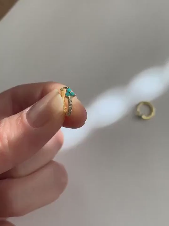2 pezzi orecchini a perno in argento sterling colore mini trifoglio, orecchini a perno in oro ipoallergenici con 3 zirconi cubici a triangolo, adatti per uso quotidiano delle donne