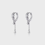 1 paio di orecchini a goccia con nappina in argento sterling s925 delicati e zirconi adatti per uso quotidiano di donne, matrimonio, fidanzamento, gioielli da sposa e vacanze