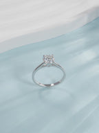 Modian anello in argento sterling 925 con moissanite rotonda di colore d di 1ct per donne, gioielleria nuziale romantica per anello di fidanzamento, decorato con un anello di strass
