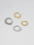 1 pezzo anello piercing per orecchio in argento sterling 925 ipo-allergenico con zirconi cubici brillanti, 18 gauge, anelli per naso/setto nasale, cerchi per trago, elice e conchiglia, in oro giallo, adatti per uomo e donna per uso quotidiano (venduto
