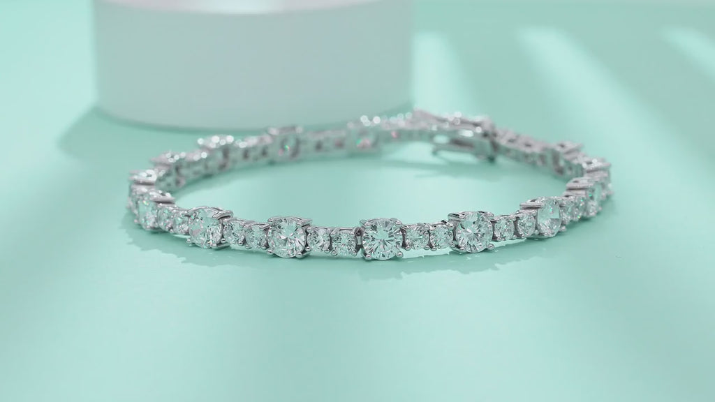 1 pezzo braccialetto da tennis in argento sterling 925 con zirconia cubica per donna, braccialetto da tennis di stile hip hop elegante, regalo di gioielleria di lusso per san valentino, festa della mamma, matrimonio, anniversario, compleanno