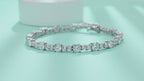 1 pezzo braccialetto da tennis in argento sterling 925 con zirconia cubica per donna, braccialetto da tennis di stile hip hop elegante, regalo di gioielleria di lusso per san valentino, festa della mamma, matrimonio, anniversario, compleanno